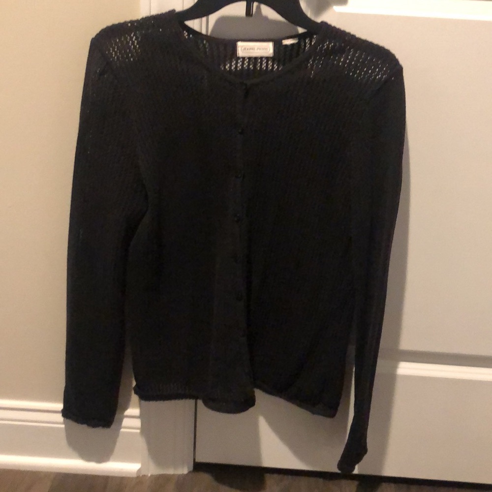 Jeanne Pierre Black Cardigan, Size S